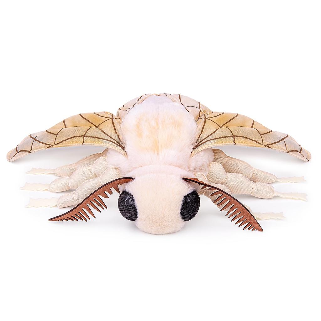 Lilizzhoumax Realistic Silk Moth Plush Toy - White 10.63 Inch, Moth Stuffed Animal, Stuffed Animal for Boys, Toy for Girls, Kids Gift, Baby Shower