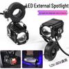 High-Intensity LED Motorcycle Spotlight with Four-Color Devil Eye and Strobe for Electric Vehicles - Adjustable High/Low Beam