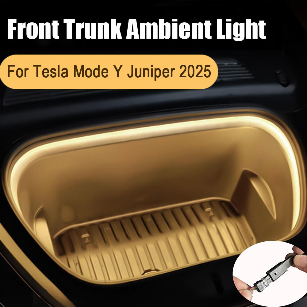 Silicone Strip Lamp for Tesla Highland 2025-2025 Launch Front Trunk Frunk LED Ambient Surround Light N3P4