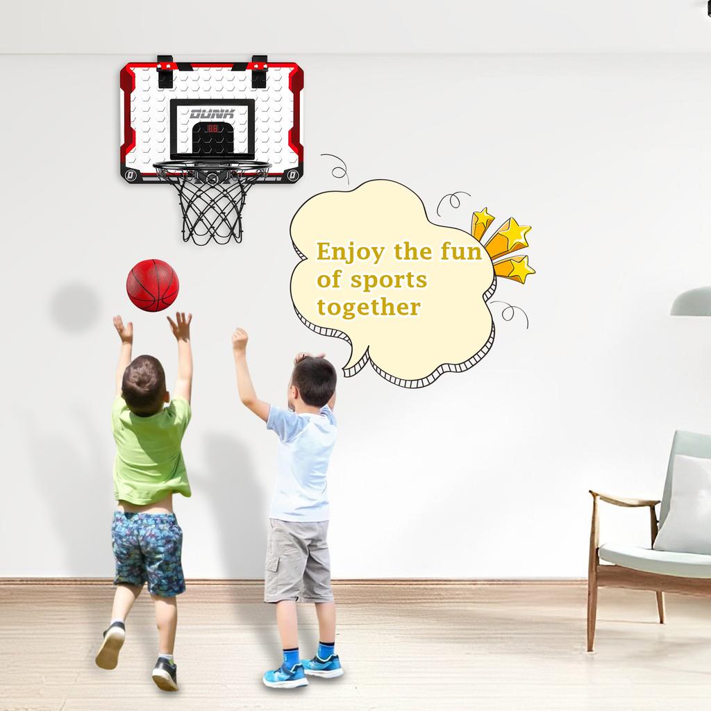 Electronic Scoring Basketball Board Indoor External Box Scoring Metal Circle Foldable Dunks Target Sports Toy