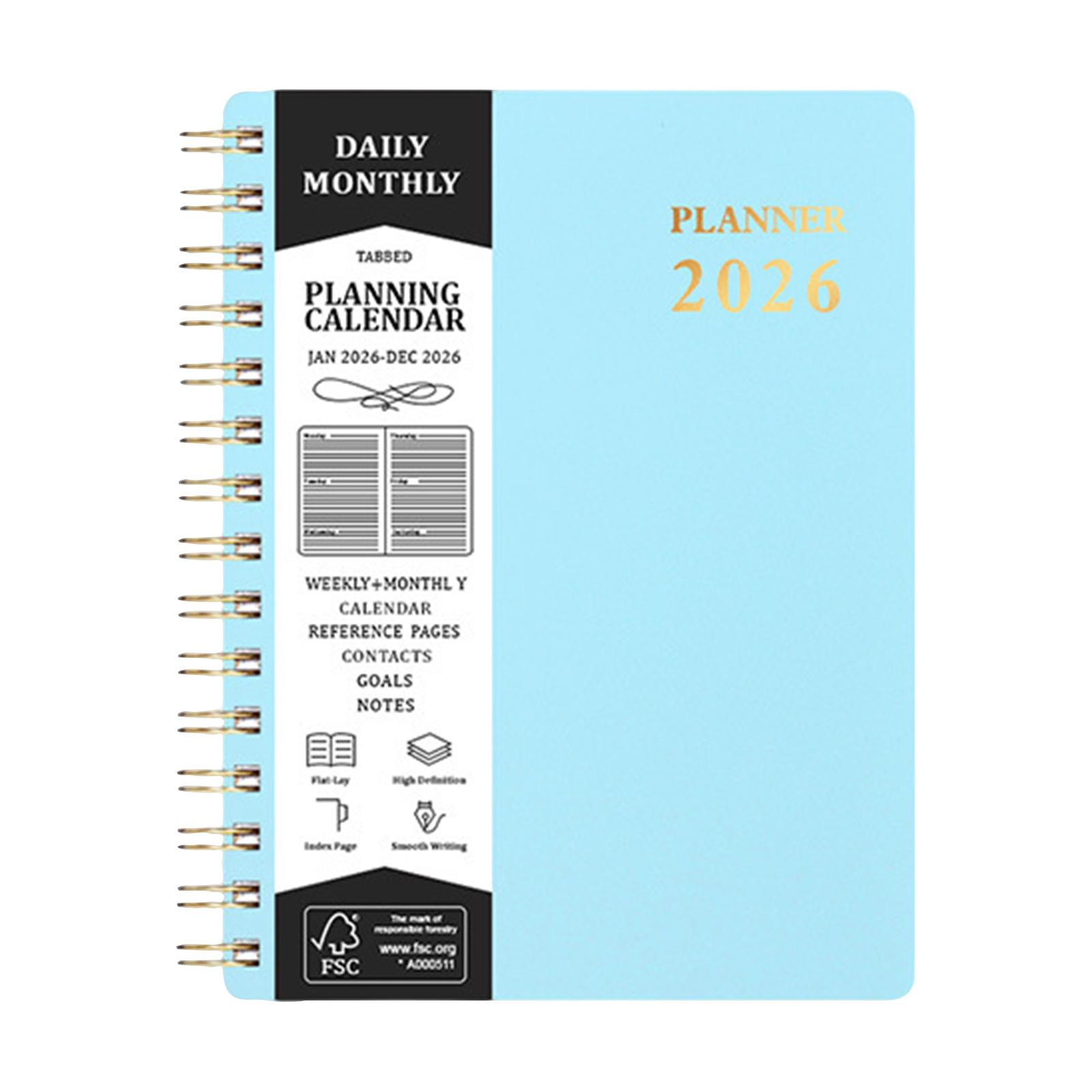 

Calendar To-do Planner, Winter Vacation 12-month Schedule Planning Efficiency Notepad One Size небесно-голубой