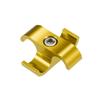 X AUTOHAUX 3pcs Car AN4 11mm Hose Separator Clamp Hose Clamp Fuel Line Connector Aluminum Alloy Blacket Gold Tone