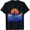 Boating Sailing Sailor Vaporwave Sunset Sail Boat Sailboat T-Shirt