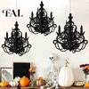 Secret Room Hanging Decor 3D Candlestick Chandelier Ceiling Ornament, Gothic Halloween Glitter Detailed Hollow Carved Ornaments Decoration for Holiday