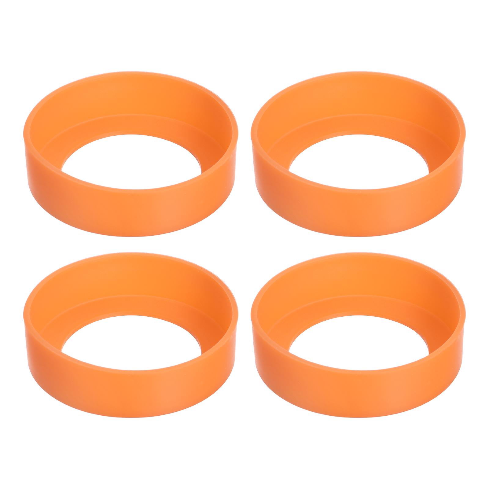 

4 шт. Чехол-подставка для бутылки с водой, Нескользящее дно, Защитный силиконовый чехол-бампер для бутылок с водой, кружек, тамблеров (65мм) оранжевый