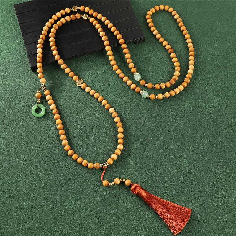 

Chinese style flowing Suzu necklace, vintage sweater chain accessory, women s necklace