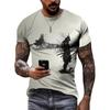 Estate Retro Cool Warrior magliette grafiche per uomo Moda Casual Personalità Tough Guy 3D stampato O-Collo Manica corta Tees Tops