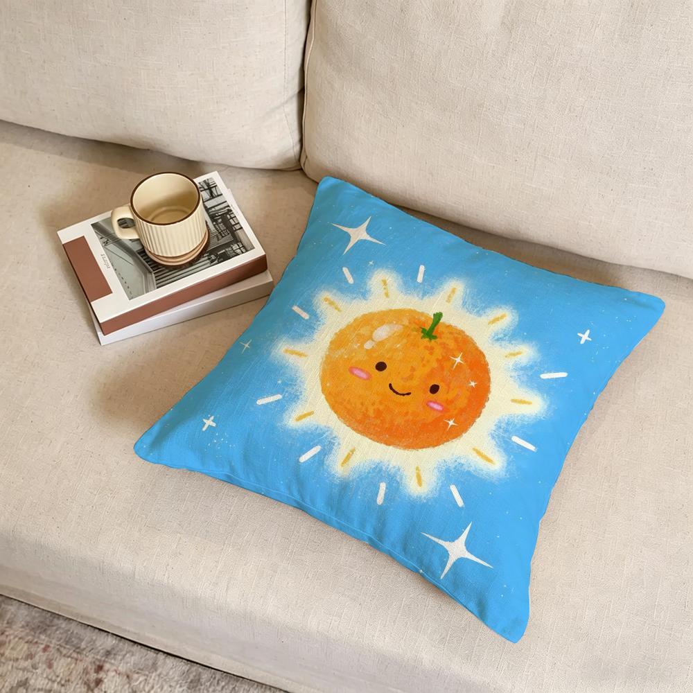 G-Glowing Fruits Cushion Cover Fabric Soft Furnishing,Pillowcase, Cushion Cover, Sofa Pillow, Home Decoration