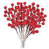 1PCS Christmas Red Berries Ornament Artificial Foam Berry Flower Branches DIY Wreath Xmas Tree Wedding Party Home Decoration