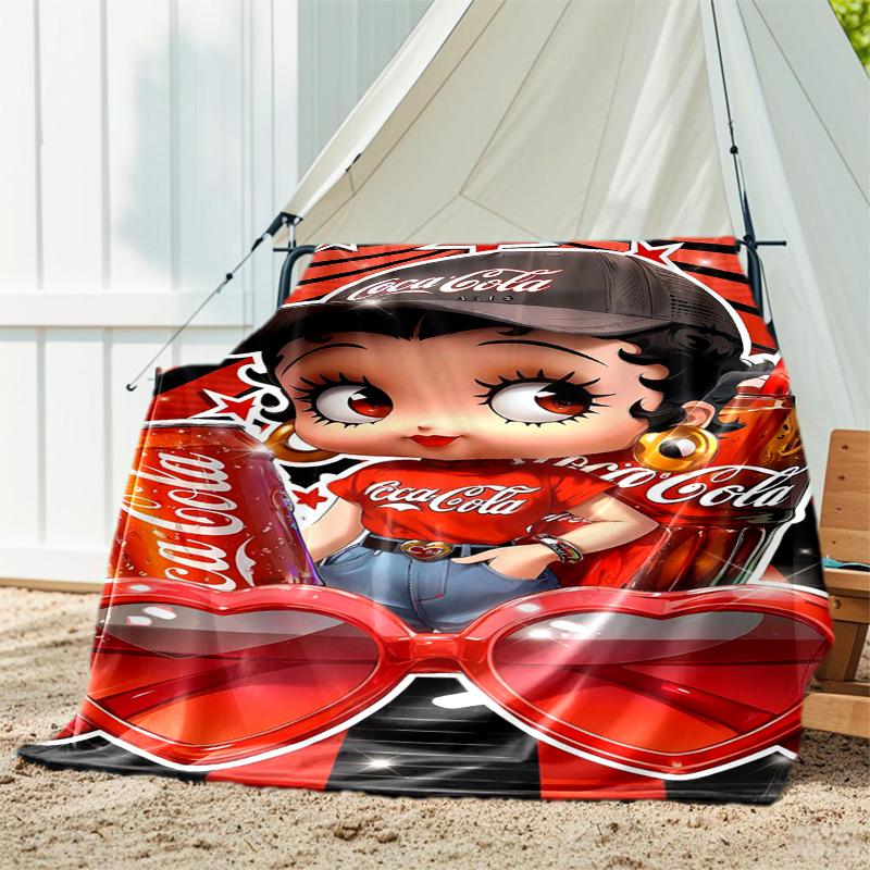 Christmas Gift Halloween Themed Cola Beverage Coca Cola Blanket Soft Home Furnishing Nap Decoration Four Seasons Warm Sherpa Blanket U24