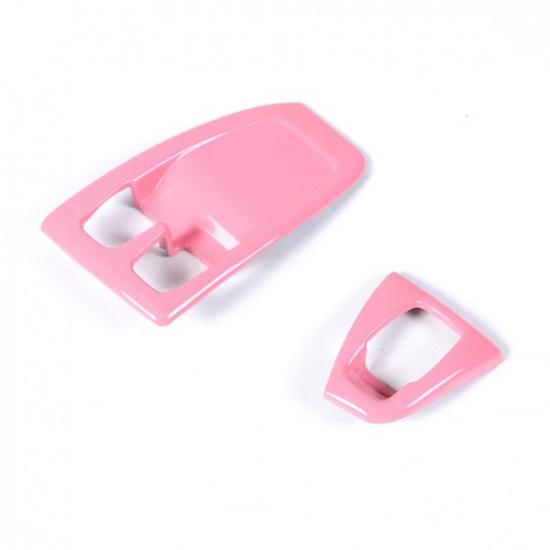 Pink Window Lift Switch Button Trim Frame For Benz Smart Fortwo 451 2010-15