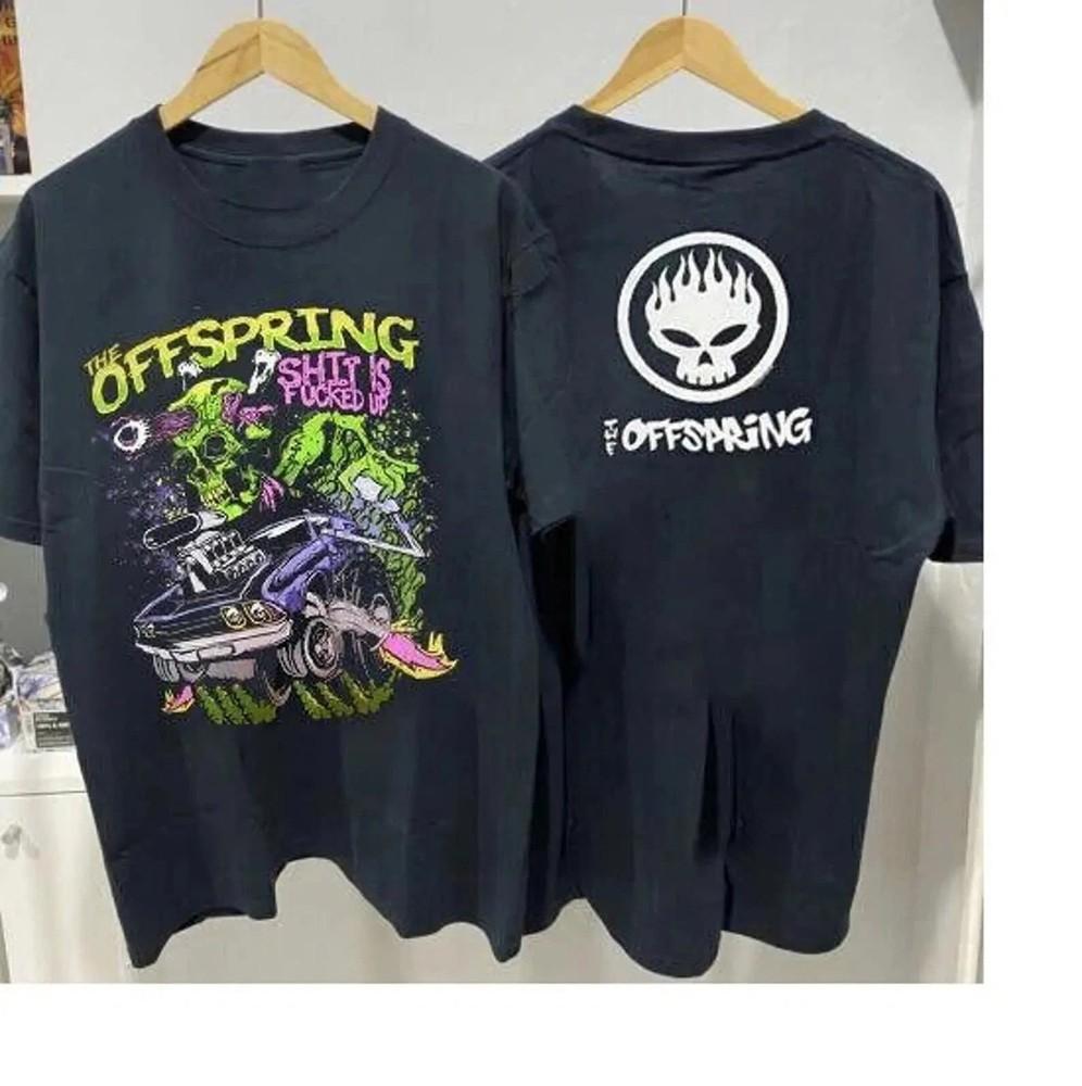 Rare The Offspring Band 2 Sides Tour 2009 Black S to 5XL Classic Shirt HM039