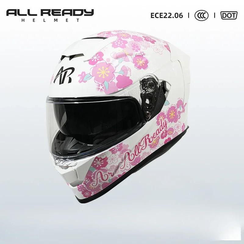 AR Motorcycle Helmet Men Double Lens Full Face Capacete DOT ECE Certification Professional Track Racing Casco For Duakdi For BMW