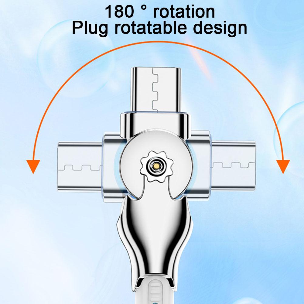 Fast Charging 180 Degree Rotation Cable Alloy Micro Type C Data Cable for Huawei Samsung Xiaomi Fast Charging Cable