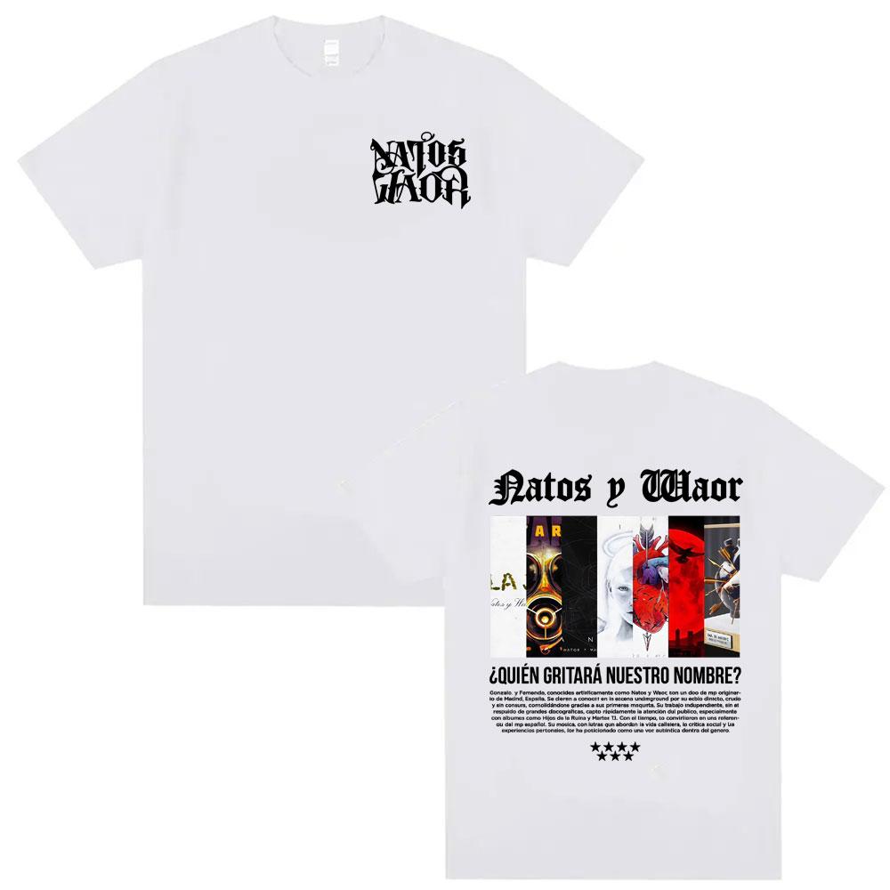 Rapper NATOS WAOR Tour Album 2025 Cover T Shirts Men Fashion Summer Hip Hop Pop Music T-shirt Male O-Neck Comfort Cotton T Shirt