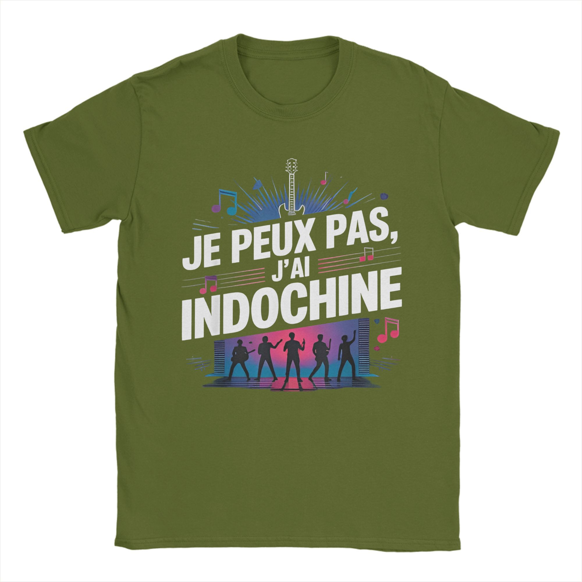 

Новинка Indochine Arena Tour 2025 Футболки для фанатів Чоловічі Бавовняні Футболки з Круглим Комірцем Поп-Рок Футболка з Коротким Рукавом Унікальний Одяг XXXL армія зелений колір