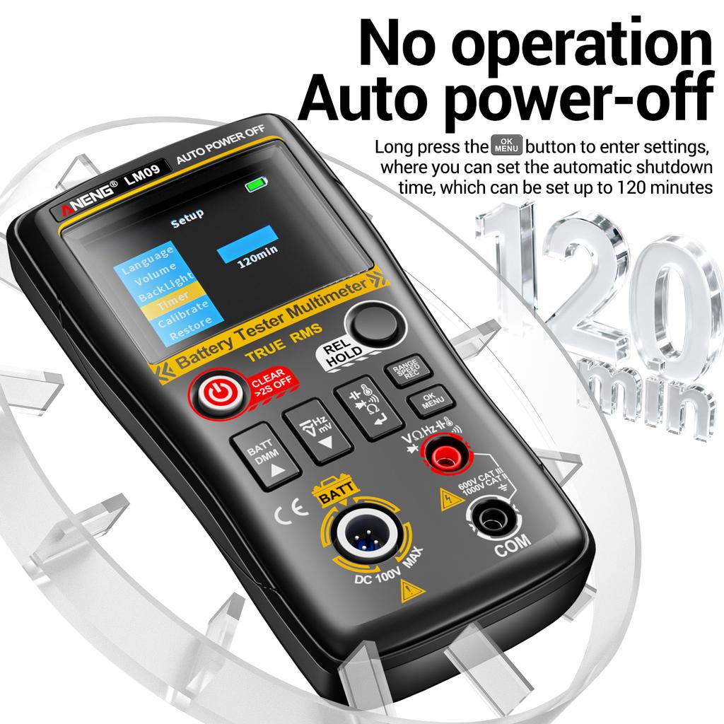ANENG LM09 Digital Multimeter Battery Internal Resistance Professional Tester 25000 Counts Auto Range Voltmeter Temp Capacitance Ohmmeter Tester Tools