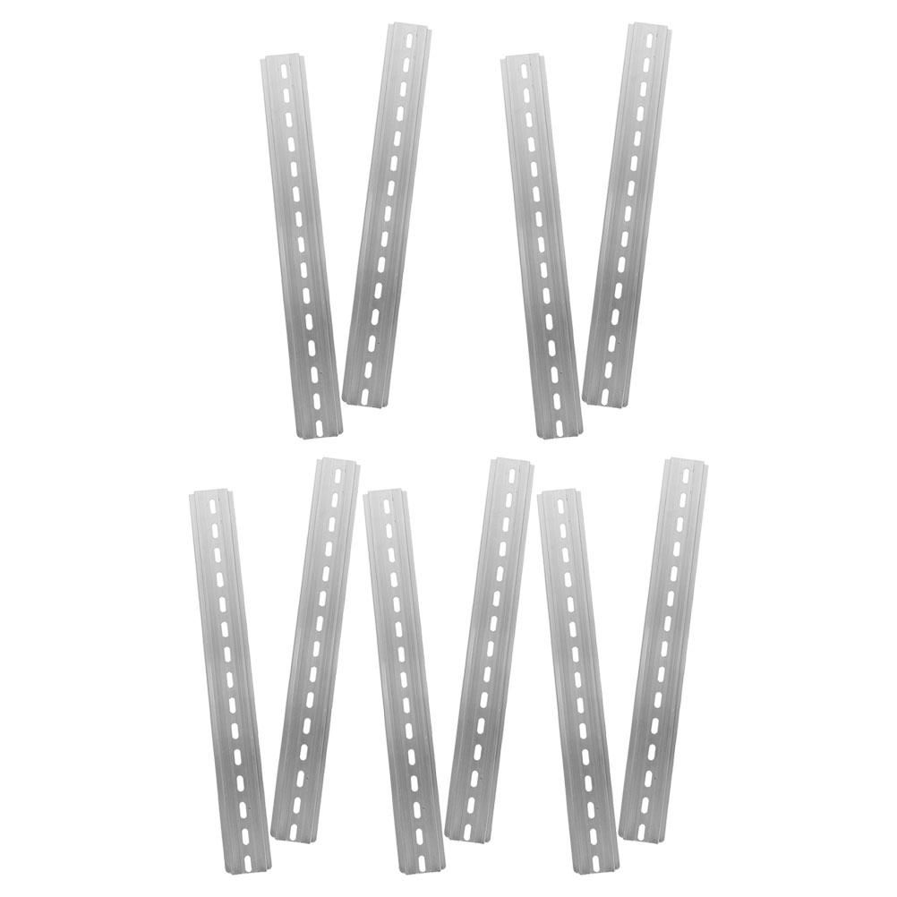 10 Pcs Din Rail Breaker Mount Aluminum Slotted Electric Boxes Terminal Blocks Industry Standard Track For Components Metal