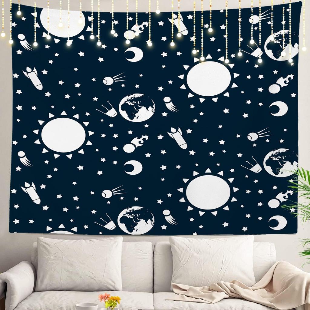 Space Tapestry,Space Pattern Science Stars in Galaxy Wall Hanging Large Tapestry Psychedelic Tapestry Decorations Bedroom Living
