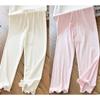 Girls' Mosquito Proof Pants with Fungus Edge Elastic Ice Silk Breathable Slim Fit Leggings for Children and Babies, Thin Pants for Summer