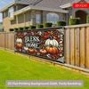 2D Rustic Fall Photography Backdrop with White and Orange Pumpkins