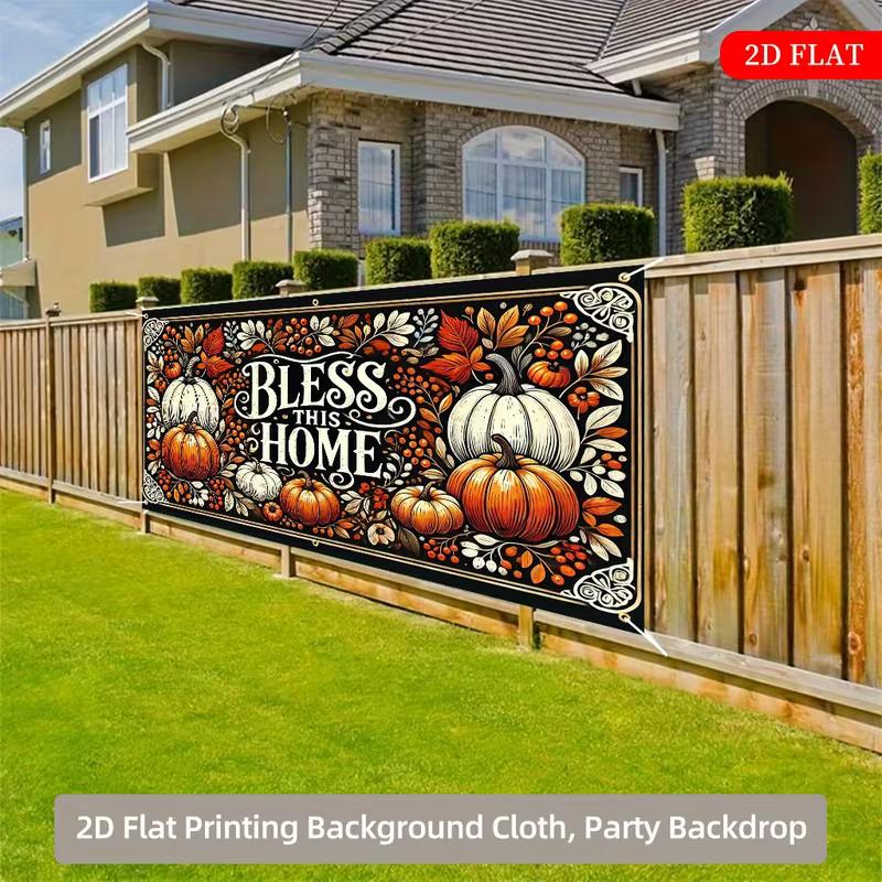 2D Rustic Fall Photography Backdrop with White and Orange Pumpkins
