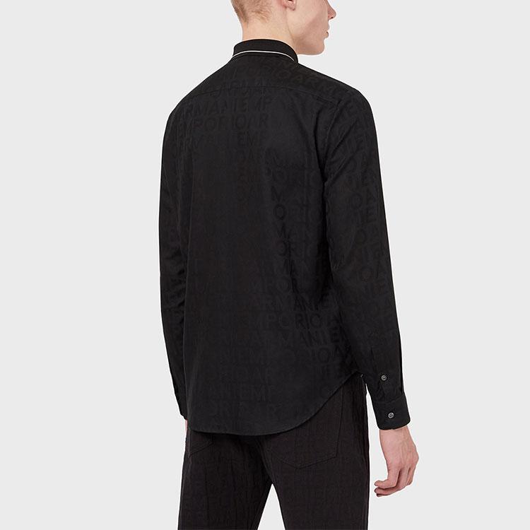 Emporio Armani Simple Solid Color Single-Breasted Long Sleeve Shirt Men shirts Navy-Blue 6K1CD2-1NI5Z-F048