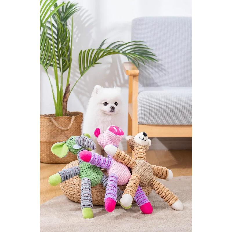 Indistruttibile cane di grandi dimensioni suono stridulo giocattoli animali forma pet morbido peluche masticare giocattolo di addestramento molare cucciolo mordere i denti giocattoli dentali