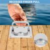 2-Pack Marine Grade 316 Stainless Steel Boat Pull Pan Lift Ring – Foldable Flush Deck Hatch Handle With Mounting Screws – 76x57mm, 9mm Thick