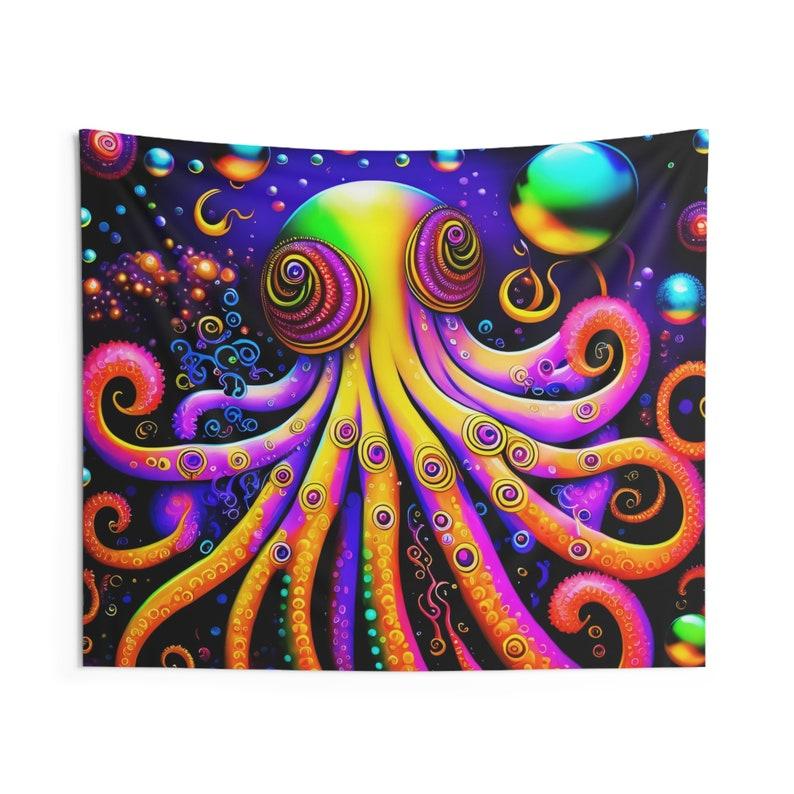 Rainbow Octopus Indoor tapestry 75x100