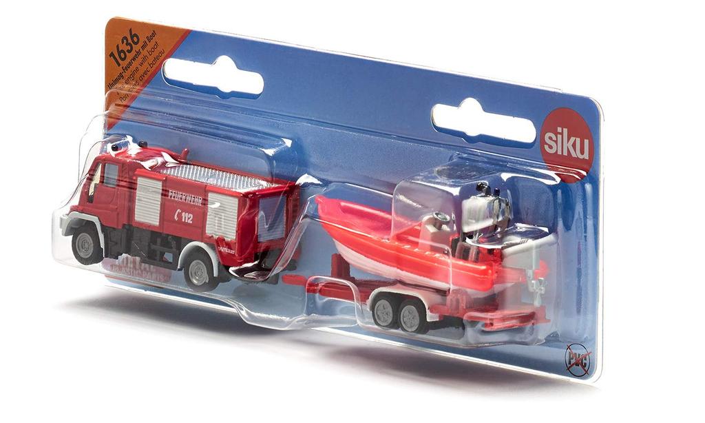 SIKU Unimog Fire Truck with Boat SK1636