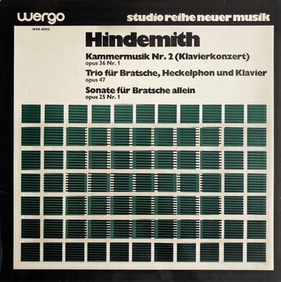 LP Record PAUL HINDEMITH - Kammermusik Nr 2 (Klavierkonzert) WER60015 WERGO Germany Classical Used