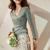 2025 Spring/Summer Women's V-Neck Irregular Knit Sweaters: Slim Fit, Fashionable European Short-Sleeved Tops