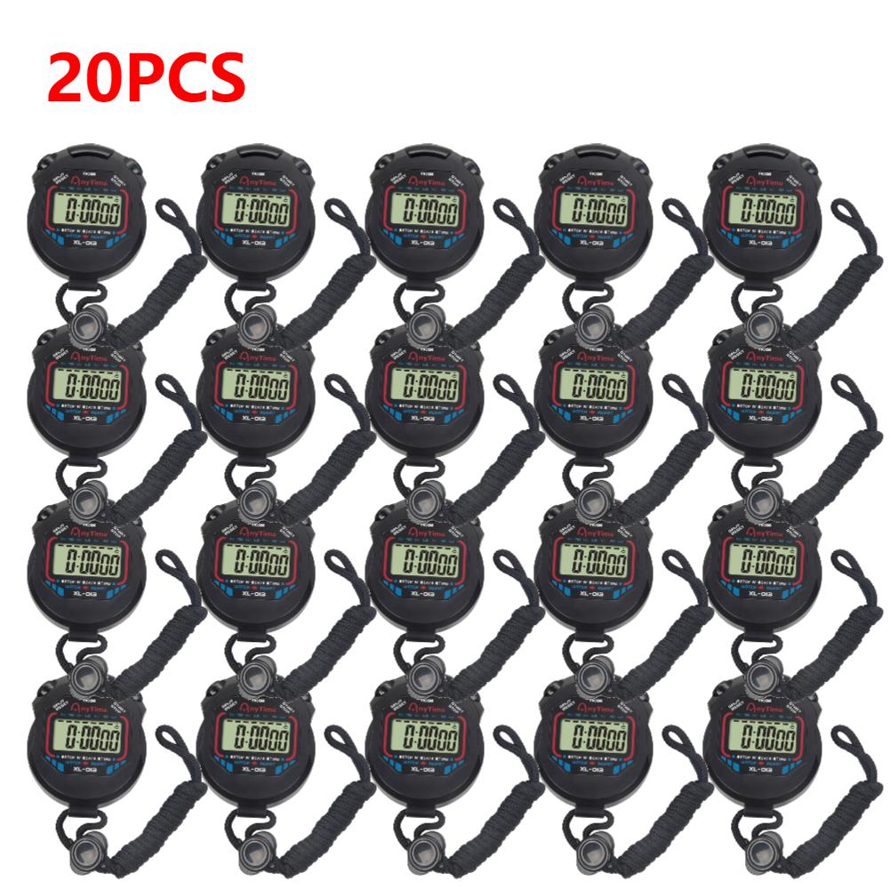 20-1Pcs Electronic Stopwatch Timer Professional Digital Handheld Training Timer Outdoor Sports Running Chronograph Stop Watch