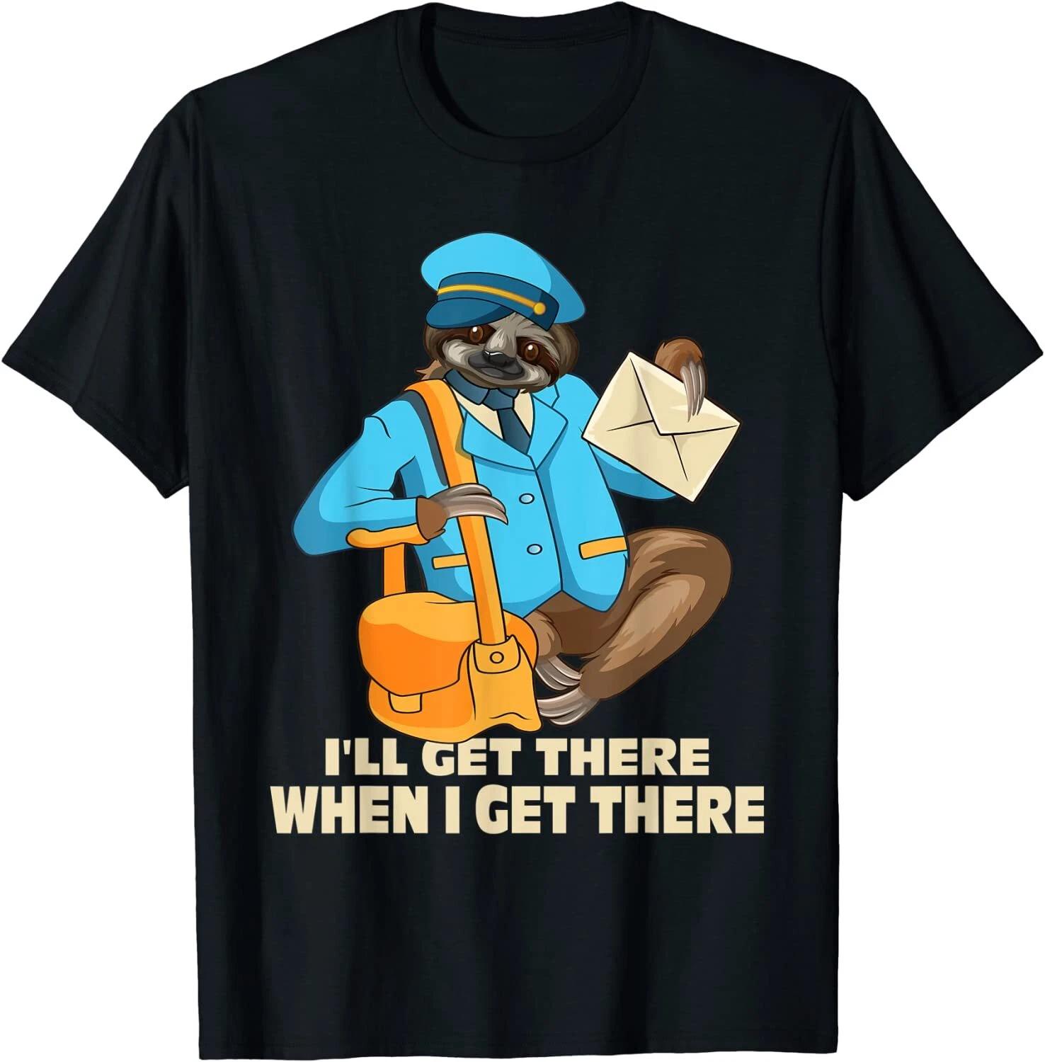 Sloth Postal Worker Mailman Postman Mail Carrier T-Shirt L