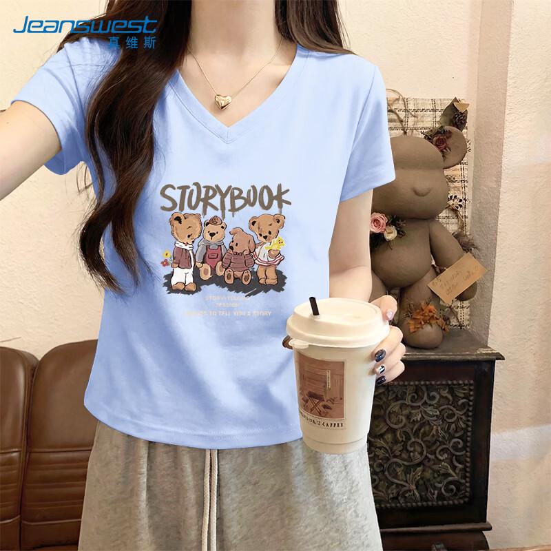 

Jeanswest Women s Retro Storybook V-Neck Cotton T-Shirt M