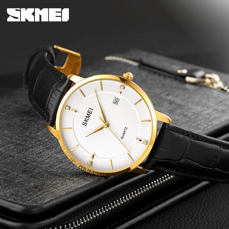 Skmei Moment Beauty Simple Men's Watch, Men's Business Calendar Waterproof Quartz Leather Belt Watch