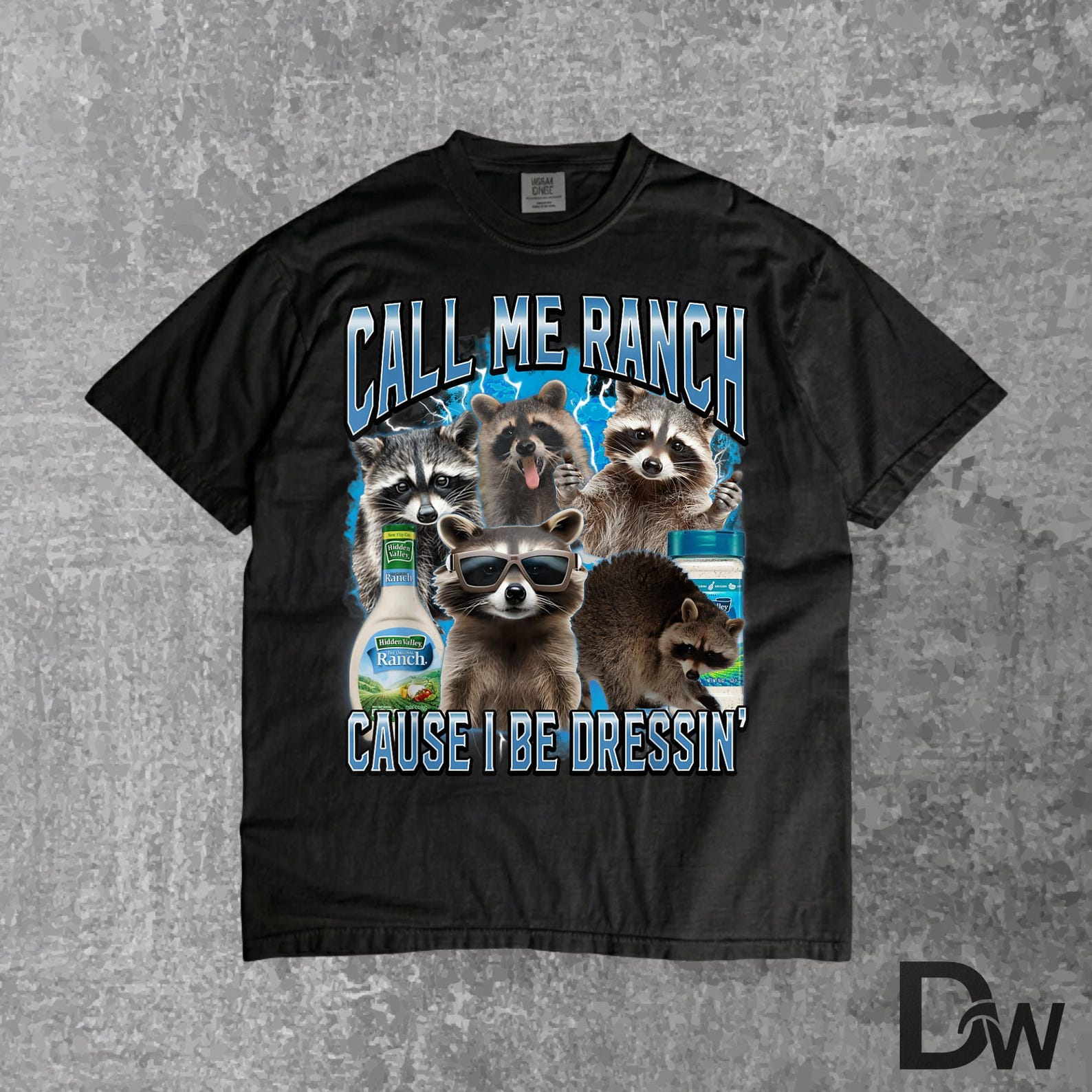 Call Me Ranch Cause I Be Dressing Funny, Raccoon Meme T Shirt, Funny Trash Panda Tee, Silly Raccoon Graphic Shirt, Meme Animal Tee S
