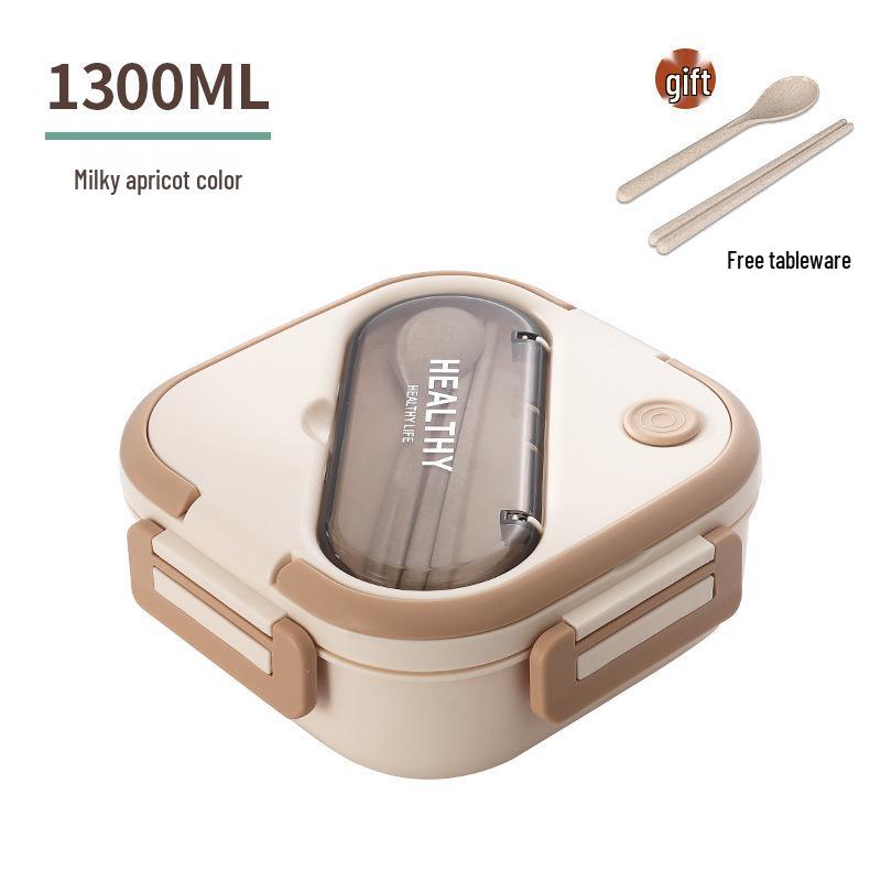 Microwavable Japanese-Style Wheat Straw Lunch Box Set with Compartments for Students and Office Workers