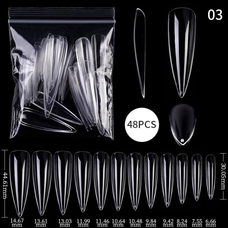 1Bag Gel Nails Extension System False Nail Full Cover Sculpted Clear Matte Fake Nail Tips Quick Building Nail Manicures Tool