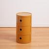 Nordischer runder weißer minimalistischer Nachttisch - Moderner Mini-Seitenkasten aus Kunststoff