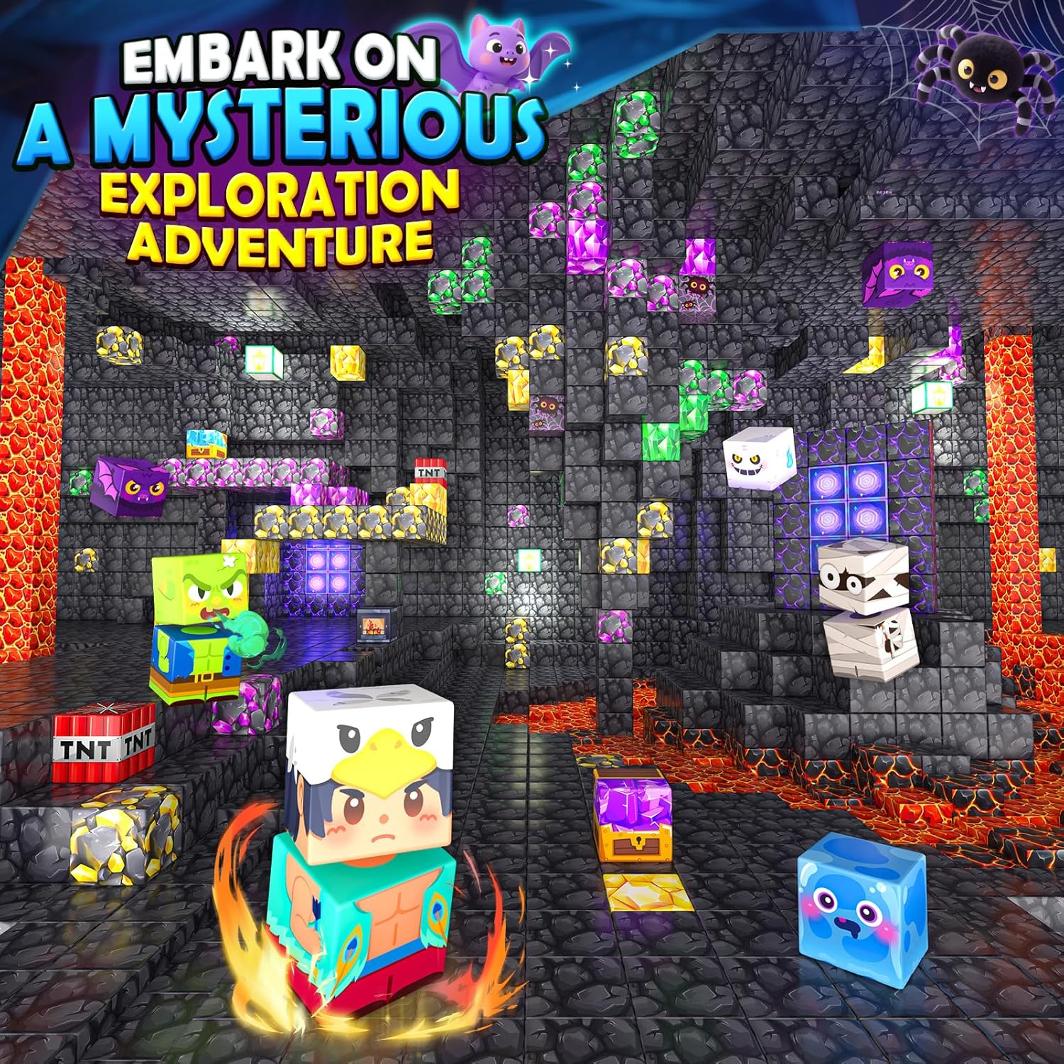 Magnetic Blocks - Mine Magnet World Building Toys for Kids Ages 4-6 6-8 8-12, STEM Magnetic Building Blocks Kids Sensory Toys Games, Gift for 3+ Year