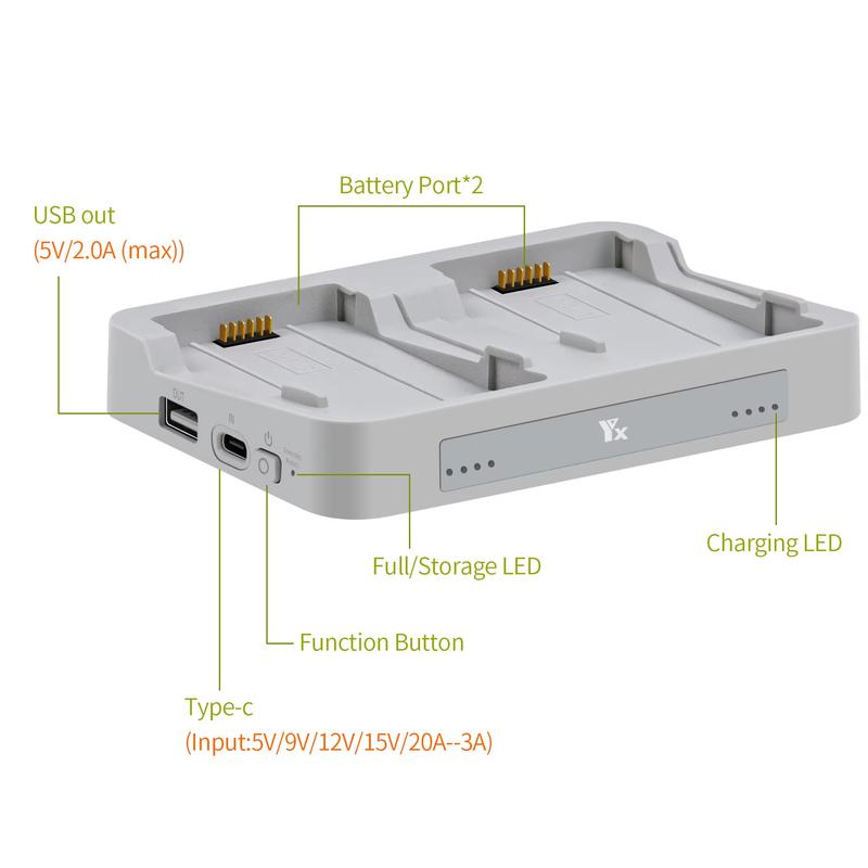 2-way Battery Charging Hub For DJI Flip Side By Side Fast Charger Butler Manager Power Bank For DJI Flip Drone Accessories