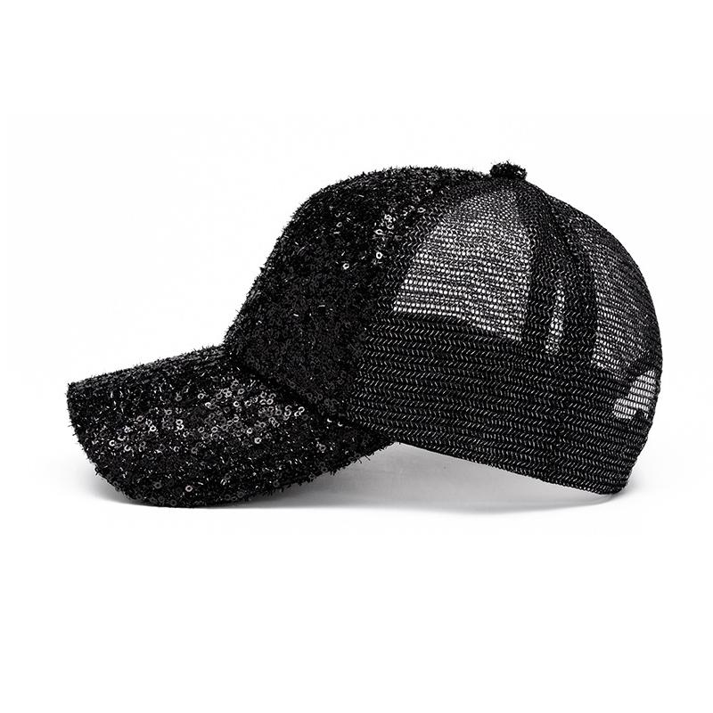 Damen Frühling Sommer Paillettenkappe Sonnenschutz Sonnenhut Sonnenschirm Baseballkappe