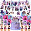 Birthday Theme Party Decoration Banner Pull Flag Cake Flag Balloon- Set