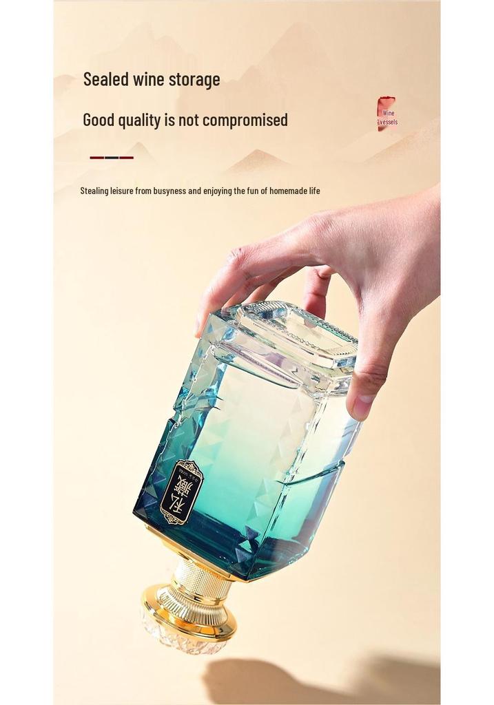 High-Value 1 Jin Square Baijiu Glass Bottle – Thickened & Sealed for Private Collection