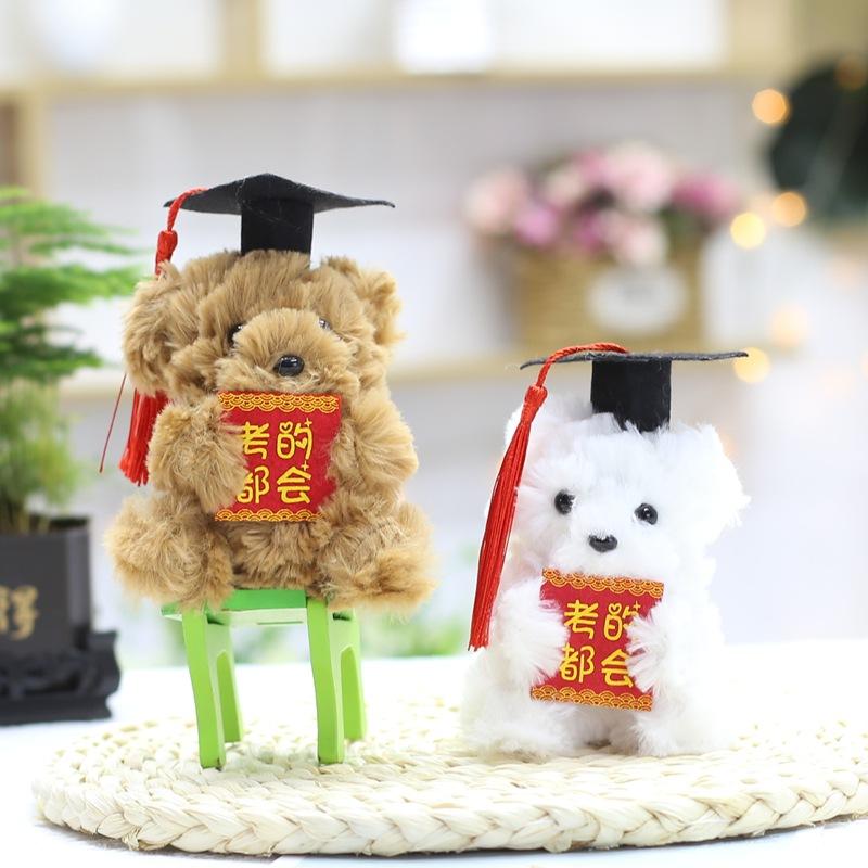 Creative Bag Hanging Decoration Keychain Pendant Holding Card Doctor Bear Small Pendant Bear Doll Plush Toy