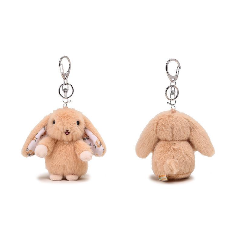 Euro Garden Floral Plush Bunny Keychain With Ears For Bag Decoration Gift