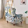 Floral Wing Chair Cover Stretch Spandex Wingback Chair Covers Single Sofa Slipcovers Non Slip Armchair Cover Furniture Protector