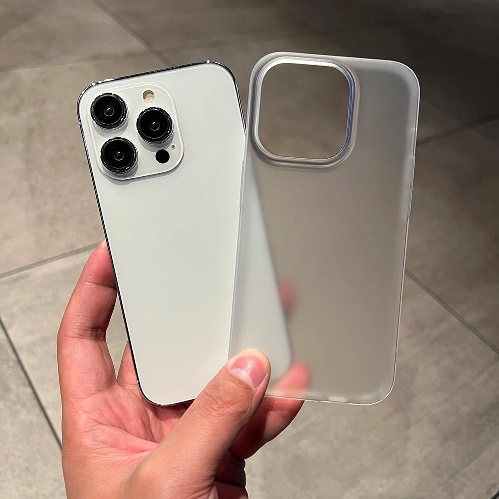 Transparent Matte PC Hard Case For For Iphone 16 15 14 16 Plus 13 Pro Max Clear Cover Ultra Thin Shell Anti-Fingerprint